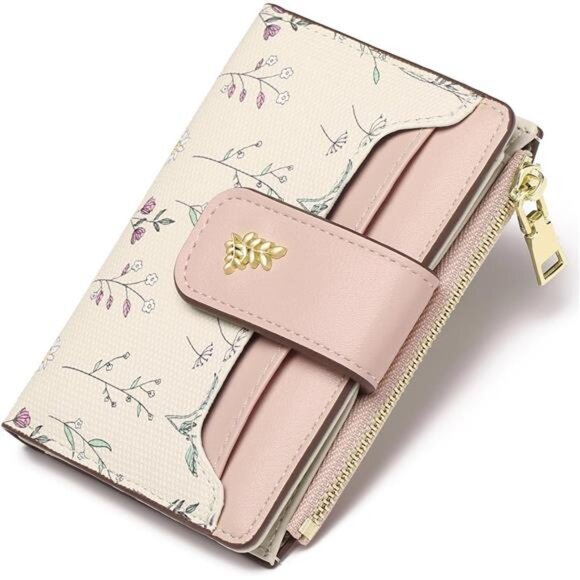 Small Wallets Zipper Pocket Beige Pink